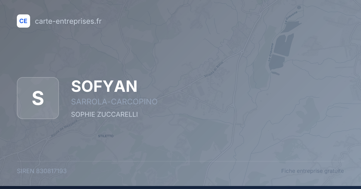 SOFYAN — 830817193 — fiche entreprise