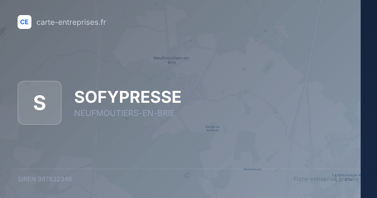 SOFYPRESSE — 397832346 — fiche entreprise