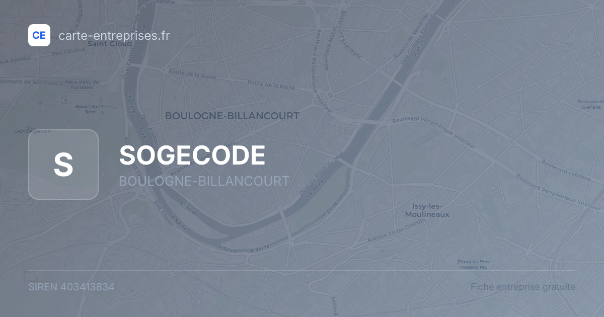 SOGECODE — 403413834 — fiche entreprise