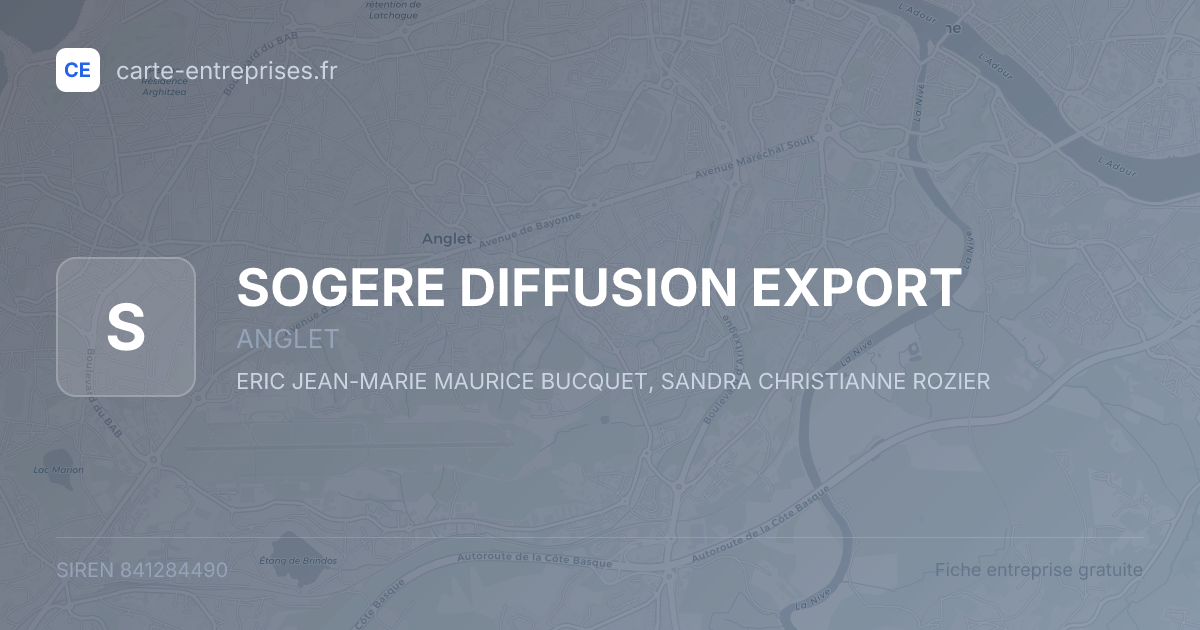 SOGERE DIFFUSION EXPORT — 841284490 — fiche entreprise