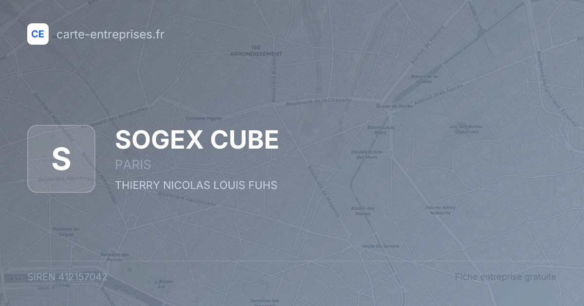 SOGEX CUBE — 412157042 — fiche entreprise