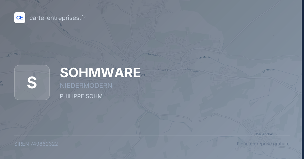 SOHMWARE — 749862322 — fiche entreprise
