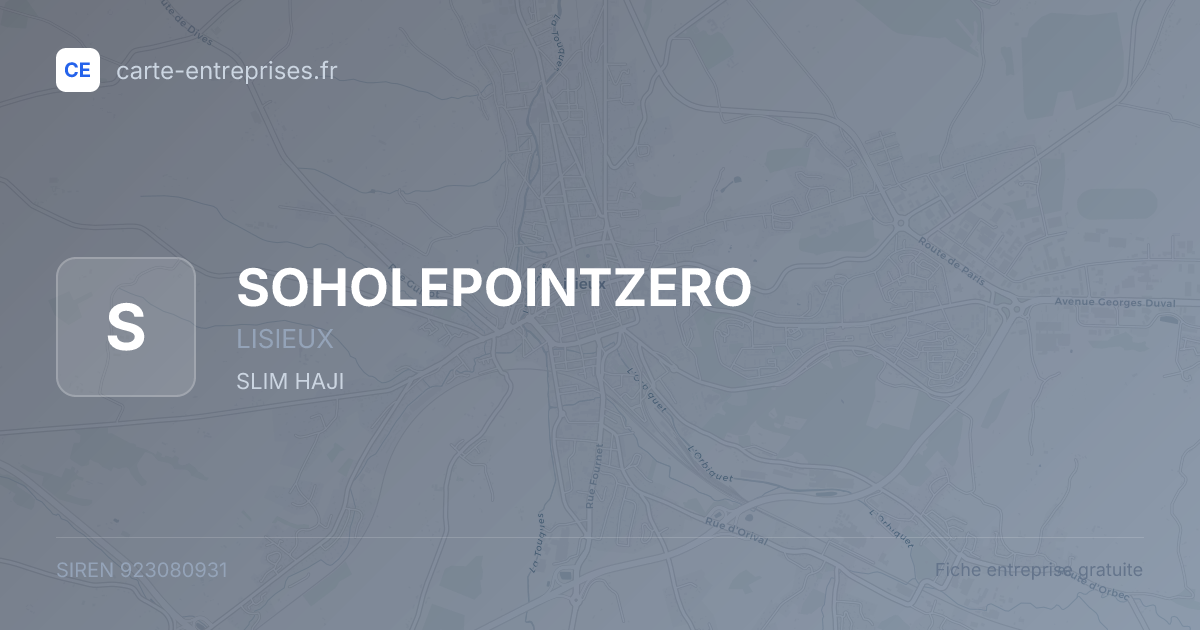 SOHOLEPOINTZERO — 923080931 — fiche entreprise