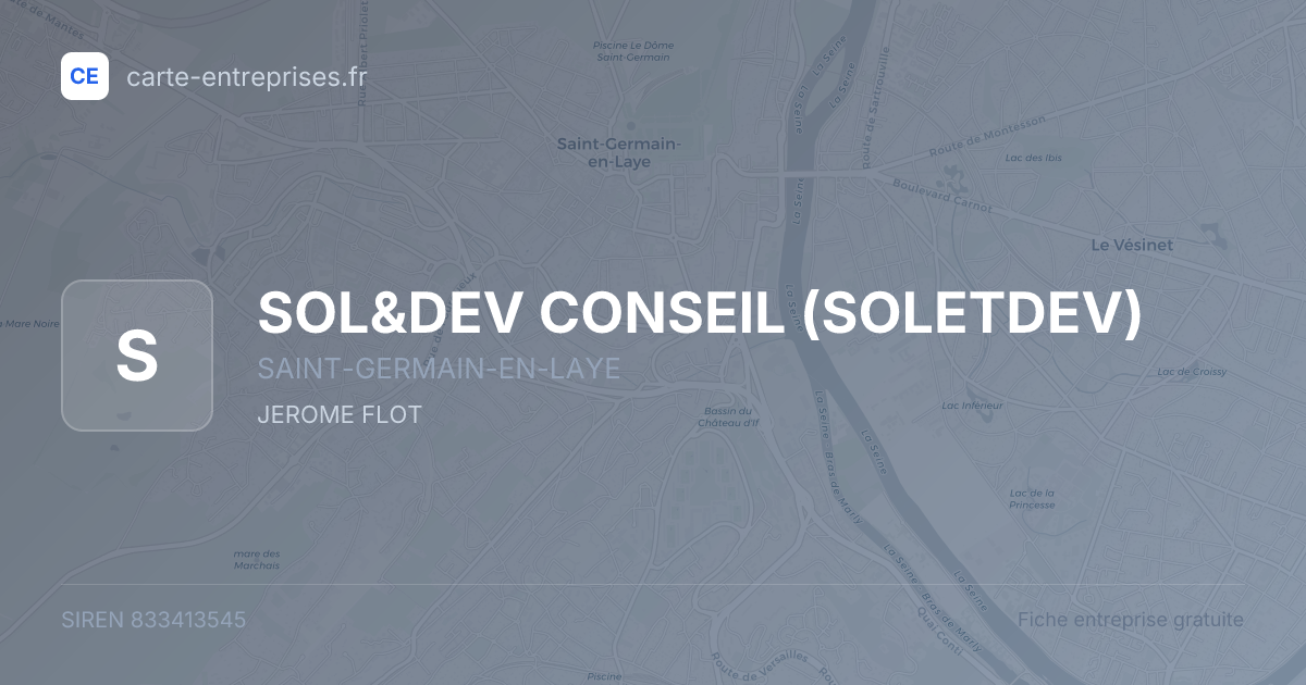 SOL&DEV CONSEIL (SOLETDEV) — 833413545 — fiche entreprise