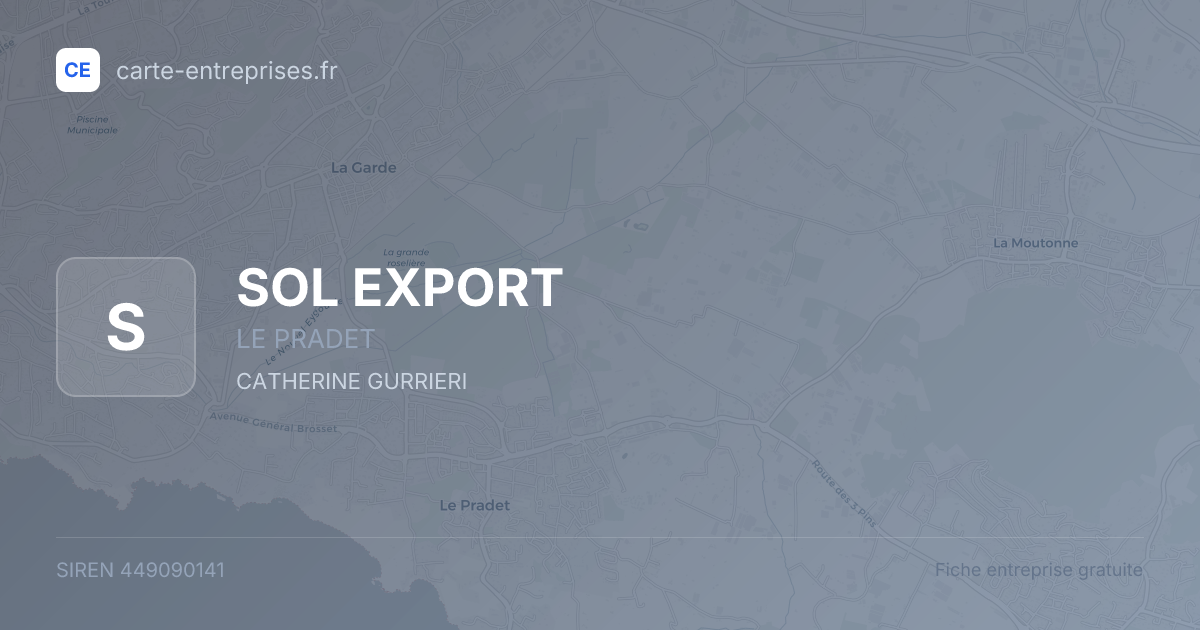 SOL EXPORT — 449090141 — fiche entreprise