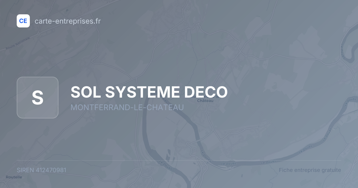 SOL SYSTEME DECO — 412470981 — fiche entreprise