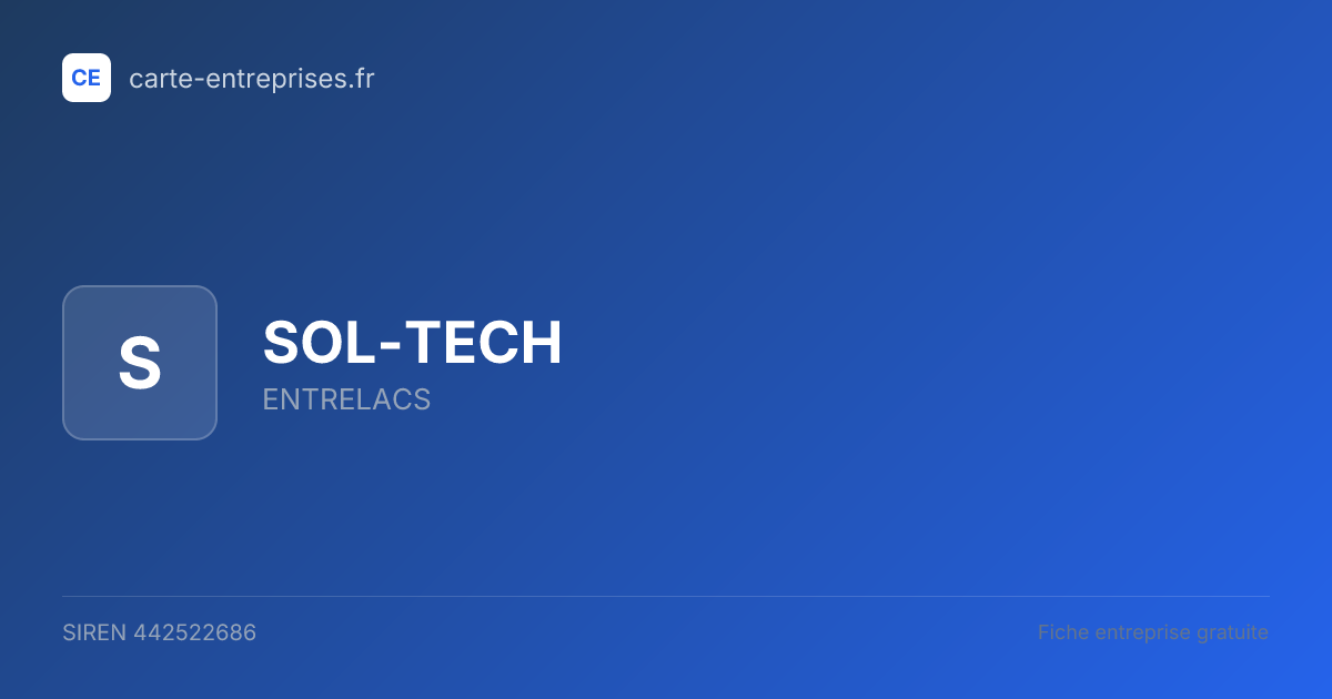 SOL-TECH — 442522686 — fiche entreprise