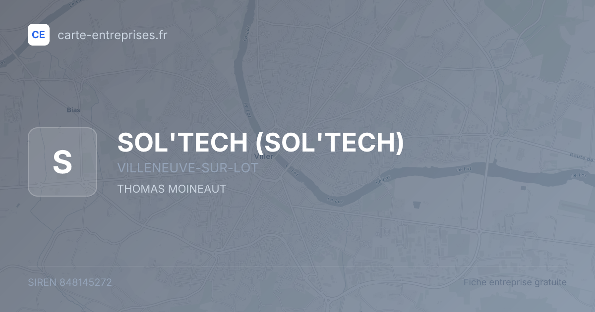 SOL'TECH — 848145272 — fiche entreprise