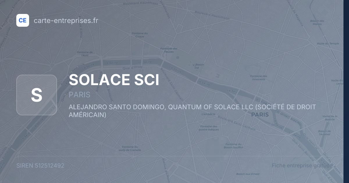 SOLACE SCI — 512512492 — fiche entreprise