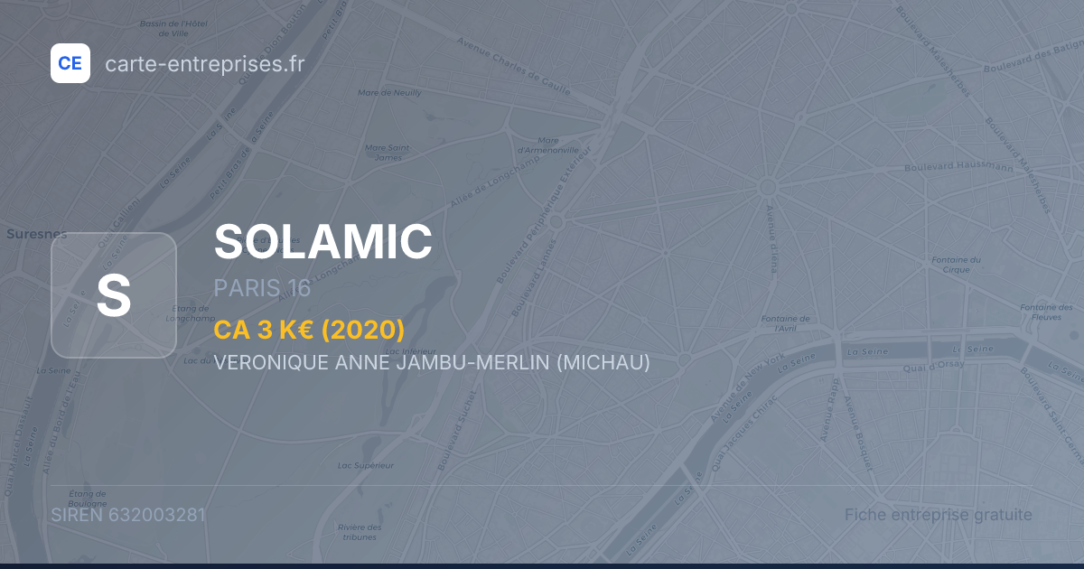 SOLAMIC — 632003281 — fiche entreprise