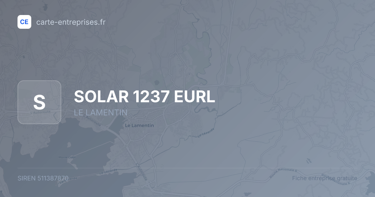 SOLAR 1237 EURL — 511387870 — fiche entreprise