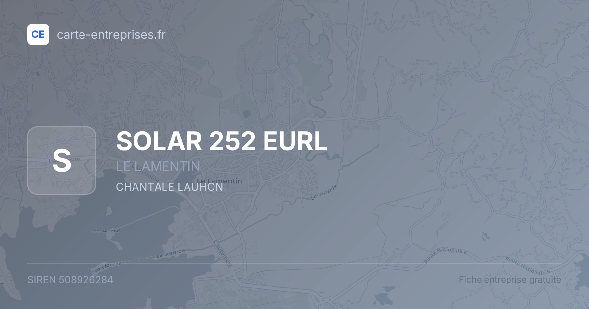 SOLAR 252 EURL — 508926284 — fiche entreprise
