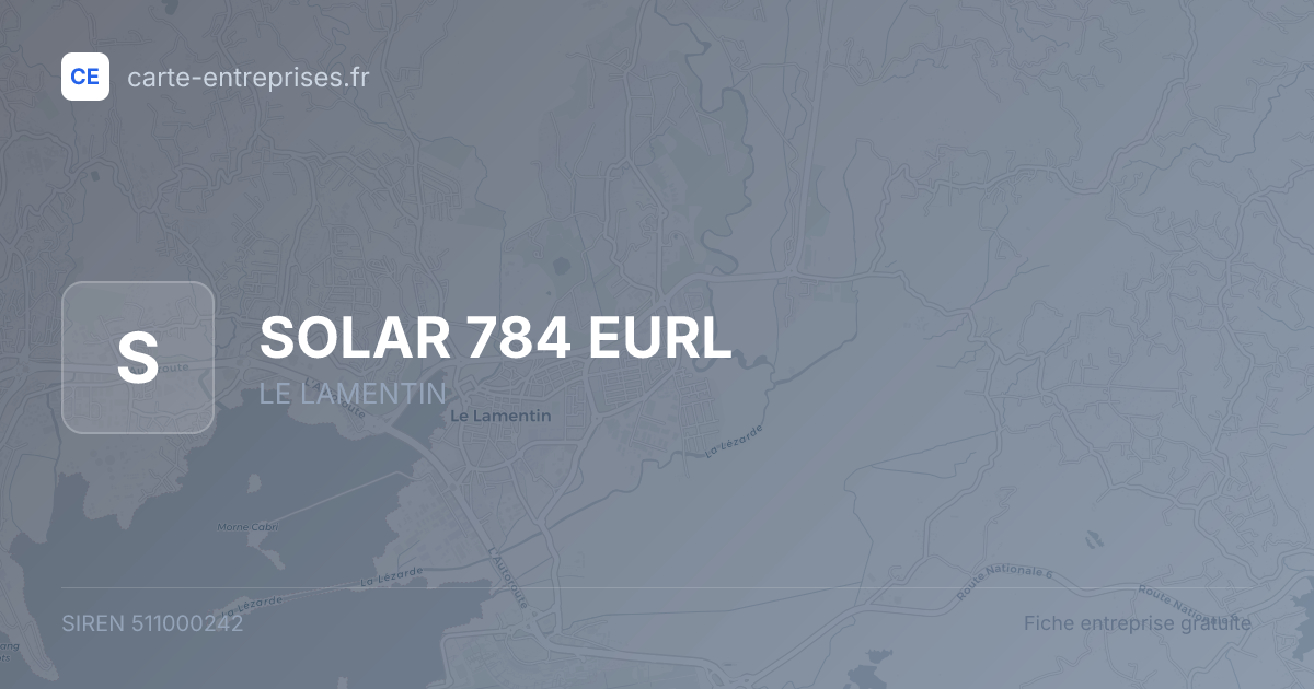 SOLAR 784 EURL — 511000242 — fiche entreprise