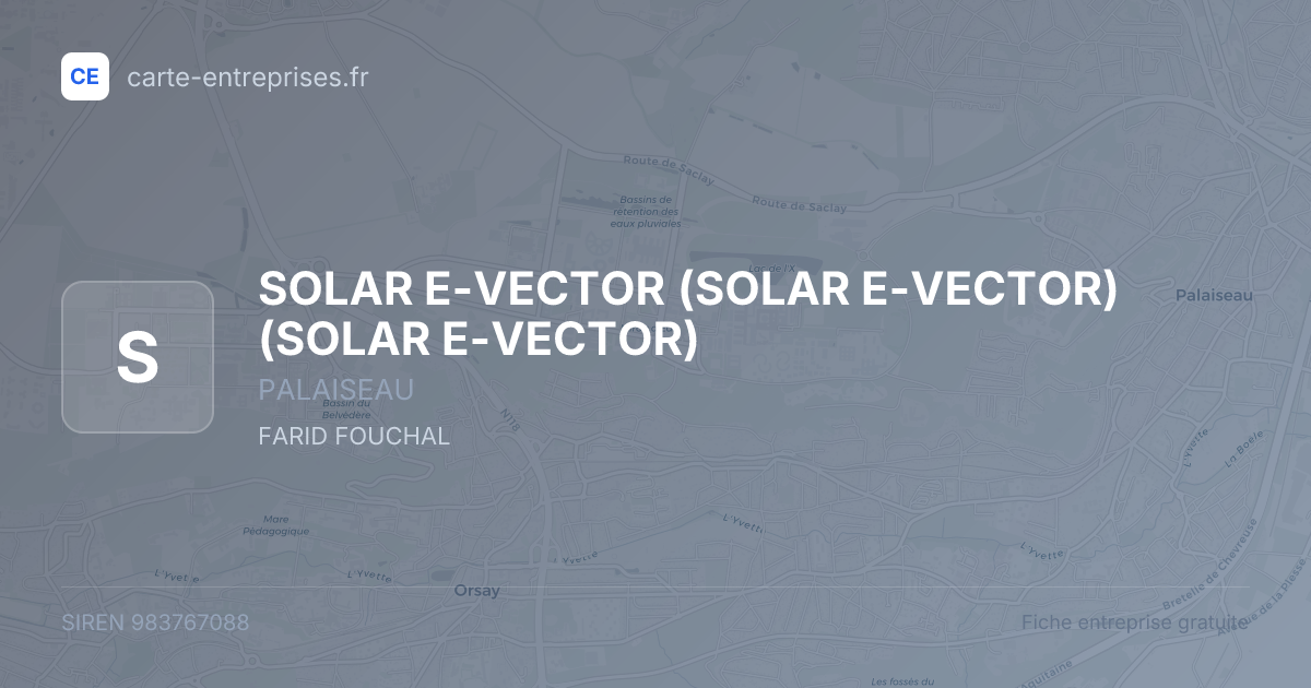 SOLAR E-VECTOR (SOLAR E-VECTOR) (SOLAR E-VECTOR) — 983767088 — fiche entreprise