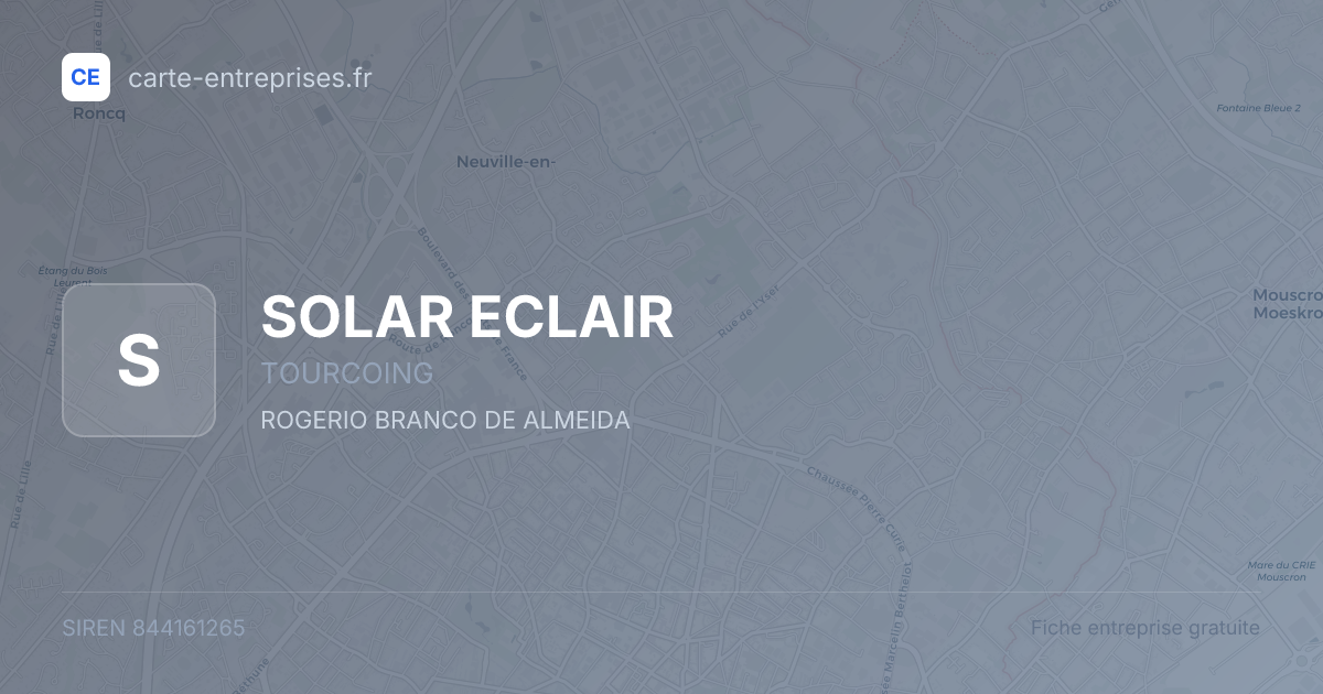 SOLAR ECLAIR — 844161265 — fiche entreprise