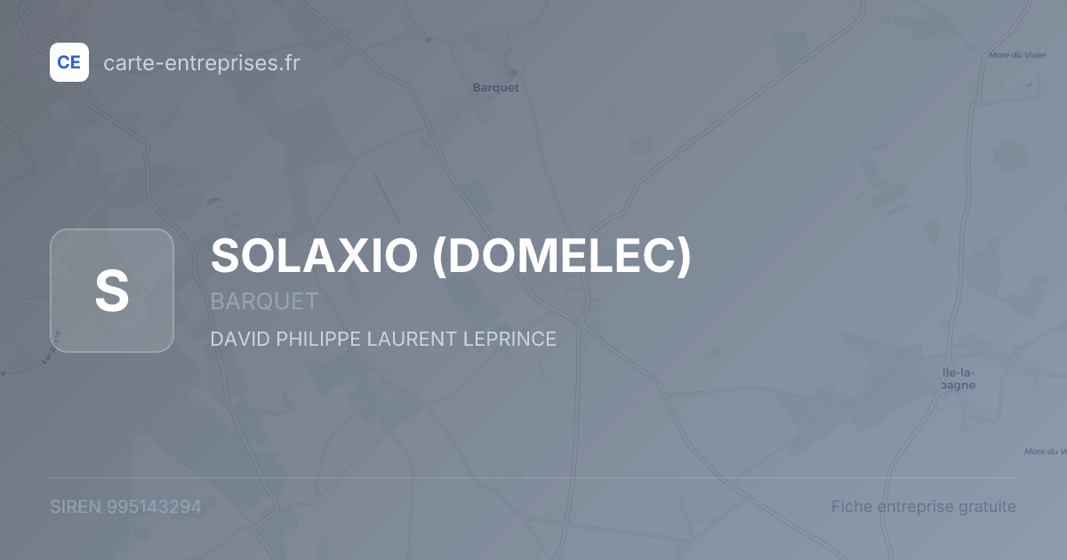SOLAXIO (DOMELEC) — 995143294 — fiche entreprise