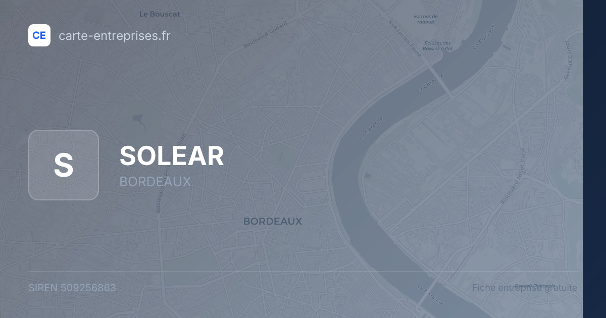SOLEAR — 509256863 — fiche entreprise