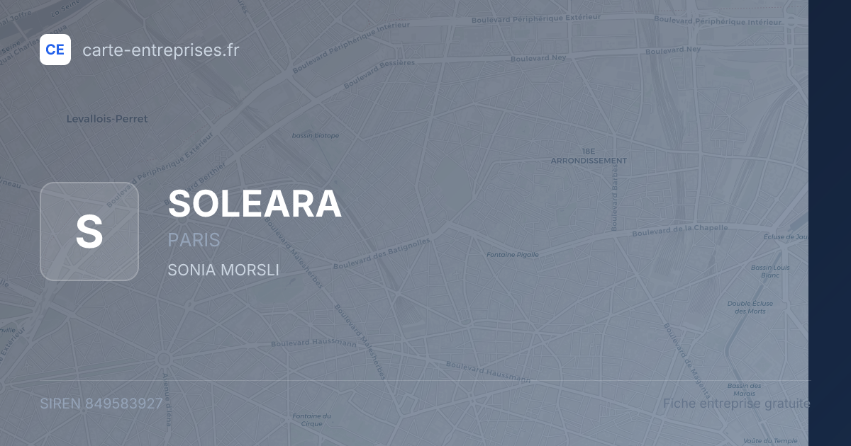 SOLEARA — 849583927 — fiche entreprise