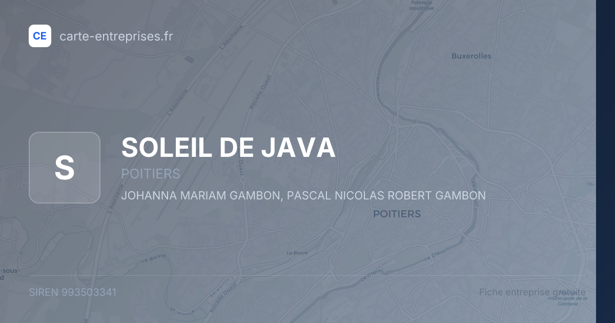 SOLEIL DE JAVA — 993503341 — fiche entreprise