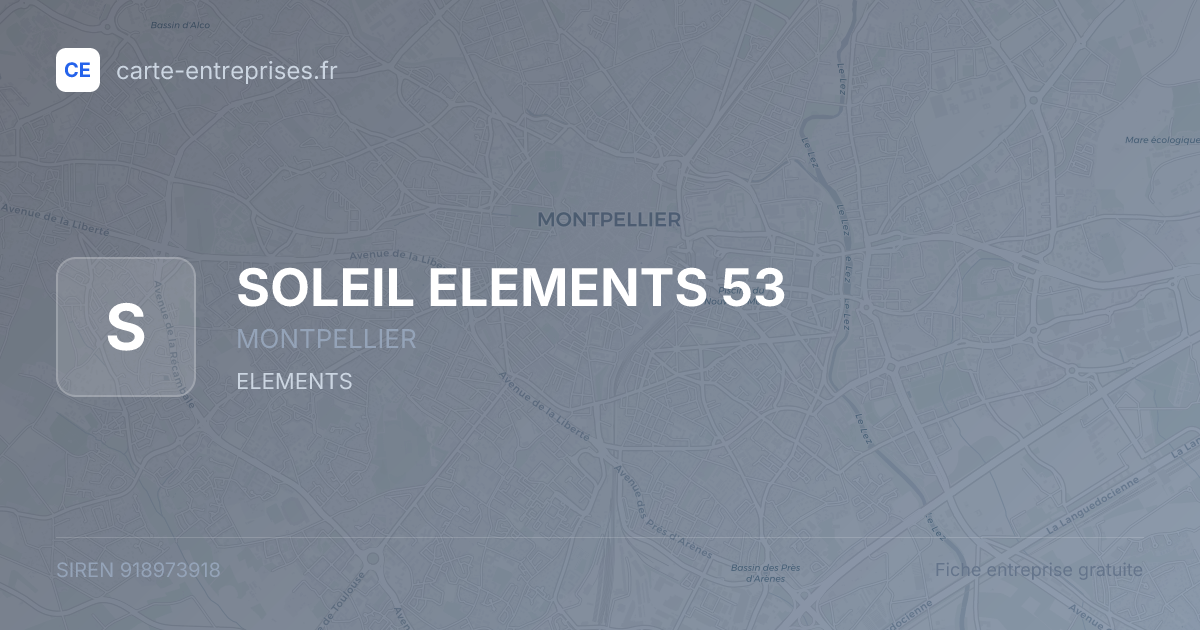 SOLEIL ELEMENTS 53 — 918973918 — fiche entreprise
