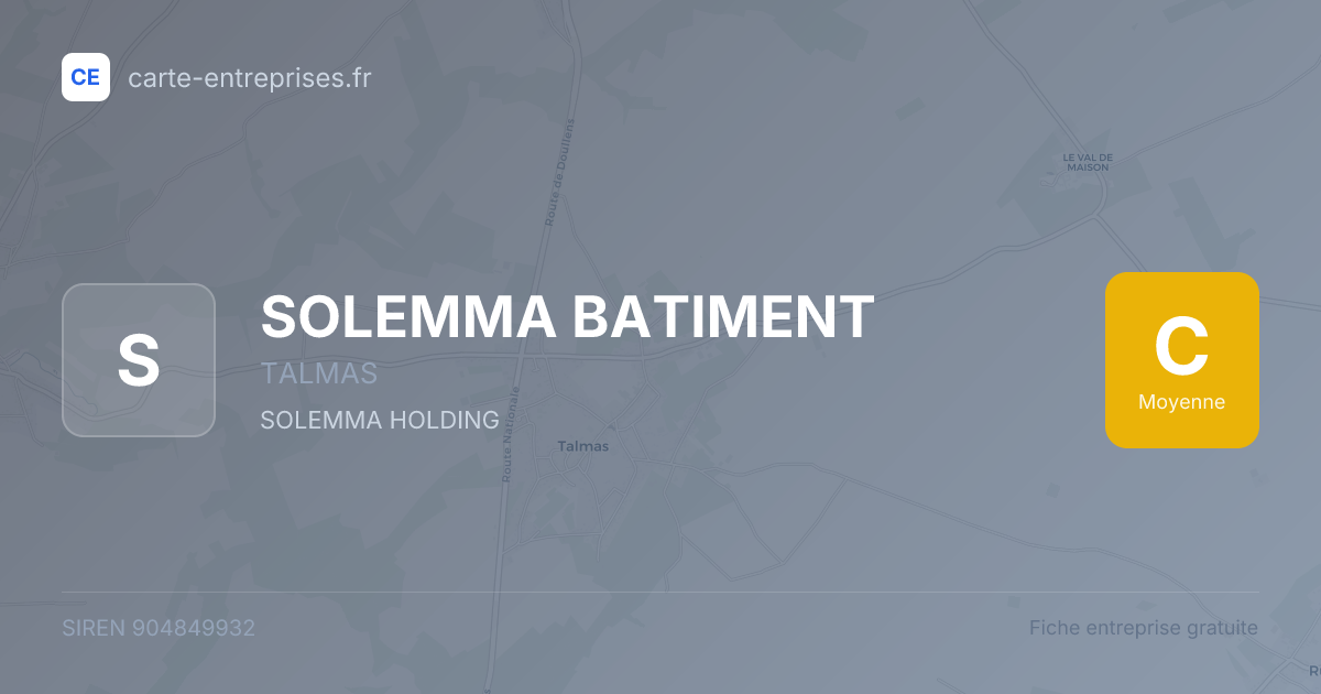 SOLEMMA BATIMENT — 904849932 — fiche entreprise