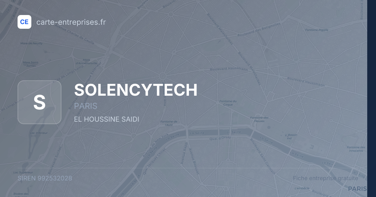 SOLENCYTECH — 992532028 — fiche entreprise