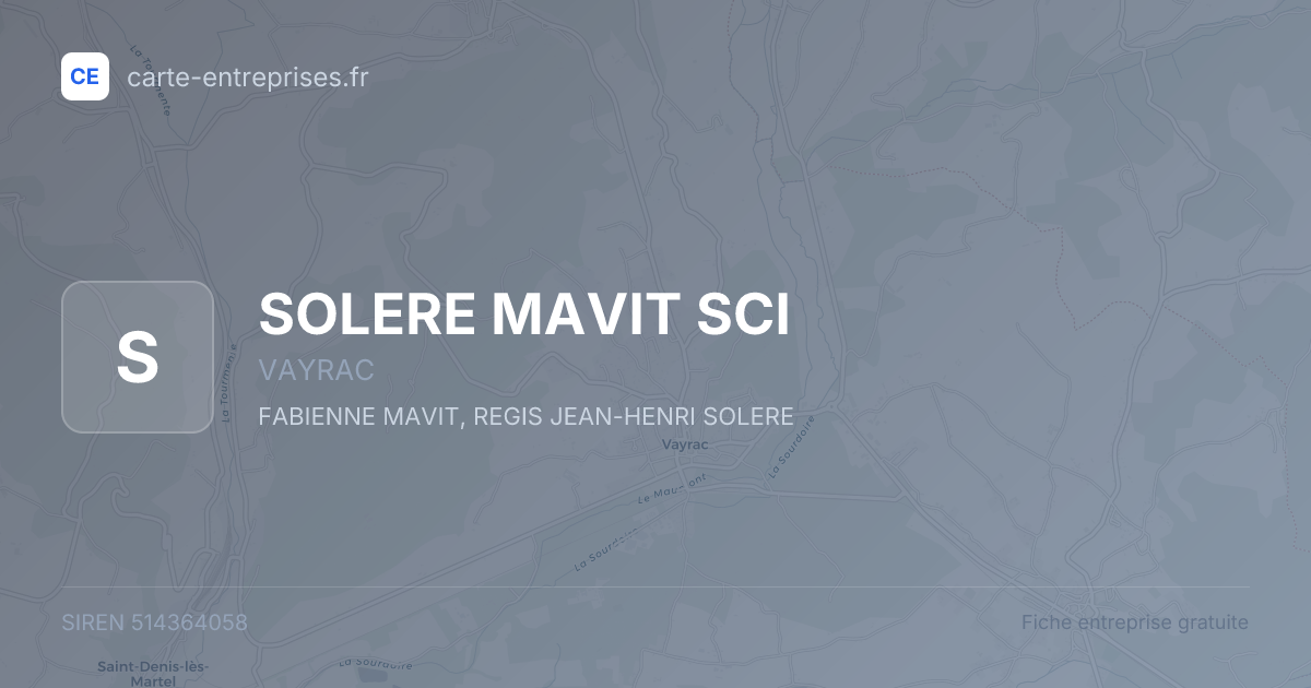 SOLERE MAVIT SCI — 514364058 — fiche entreprise