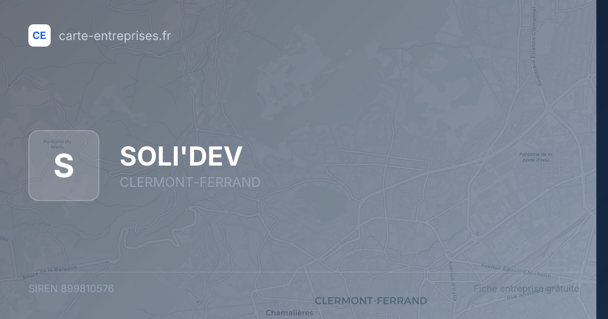 SOLI'DEV — 899810576 — fiche entreprise