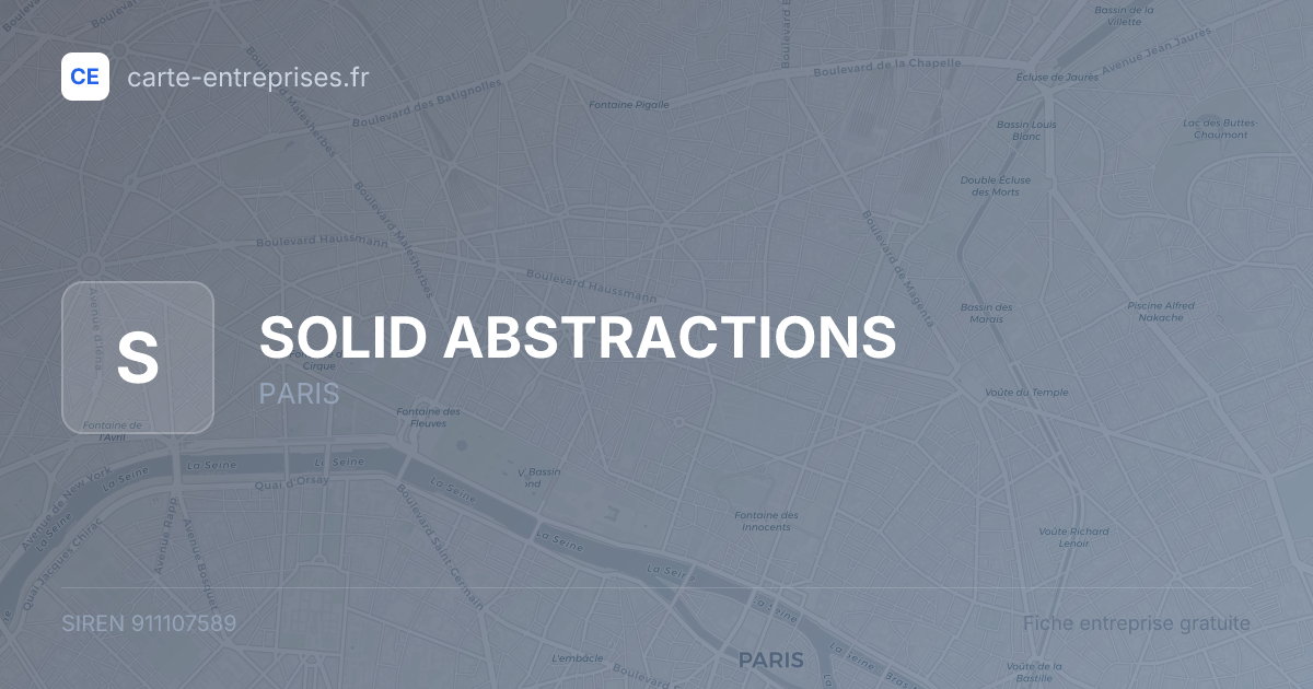 SOLID ABSTRACTIONS — 911107589 — fiche entreprise