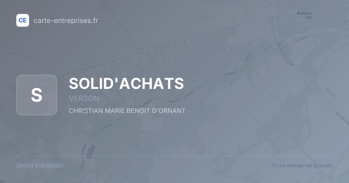 SOLID'ACHATS — 818196081 — fiche entreprise