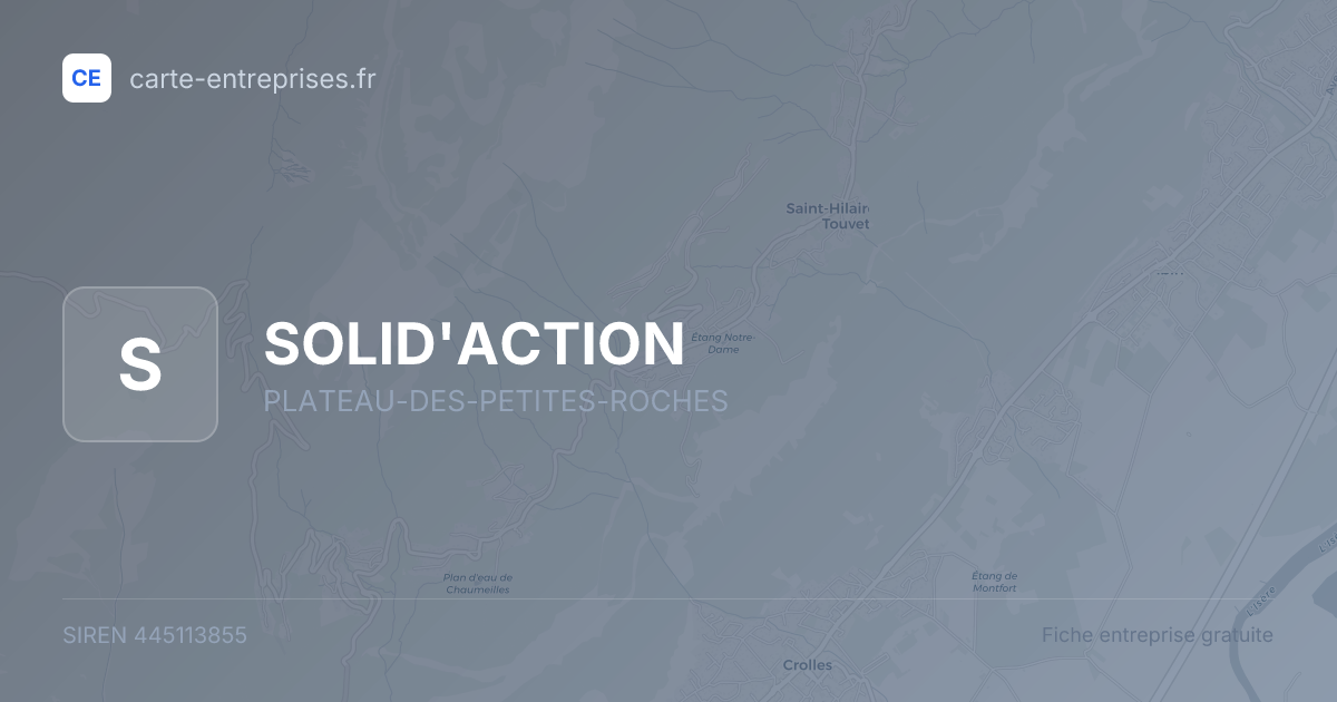 SOLID'ACTION — 445113855 — fiche entreprise