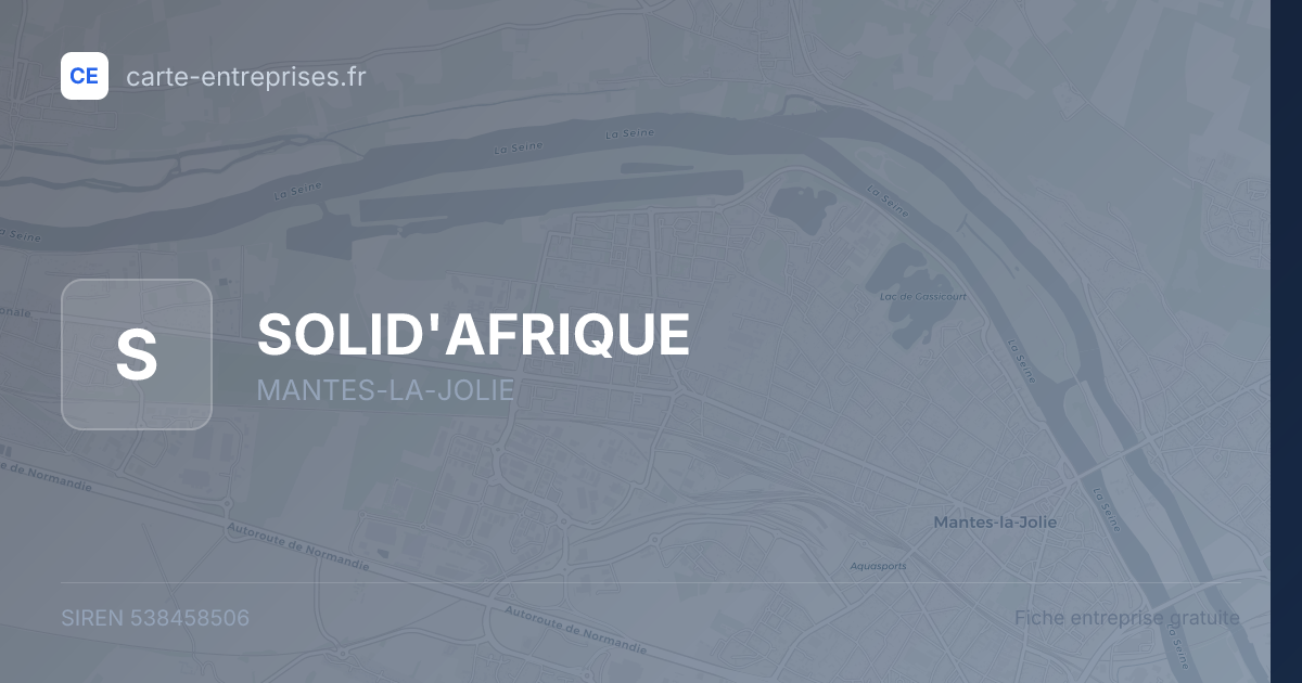 SOLID'AFRIQUE — 538458506 — fiche entreprise
