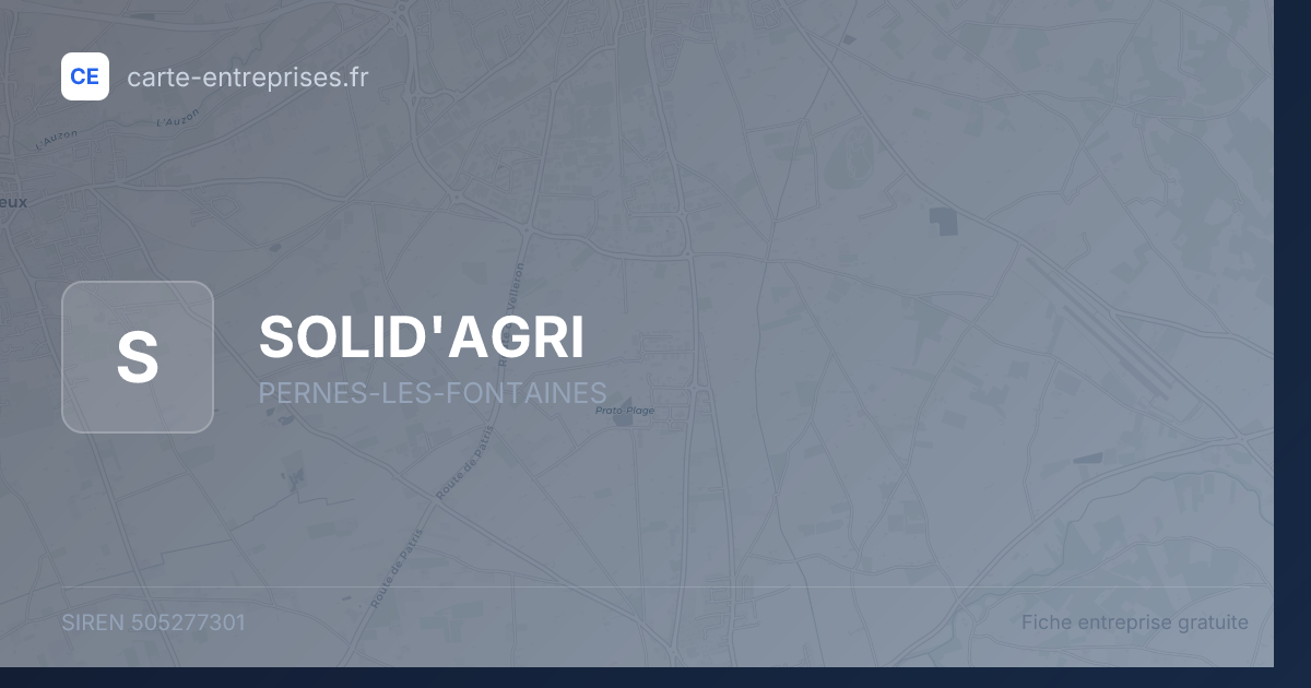 SOLID'AGRI — 505277301 — fiche entreprise