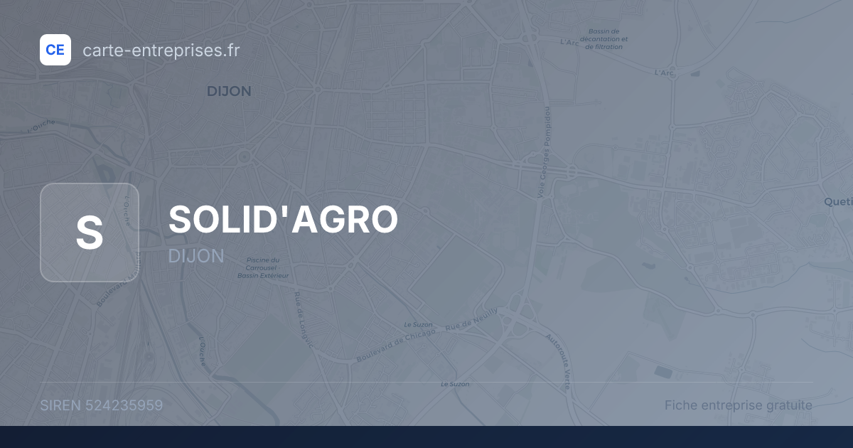 SOLID'AGRO — 524235959 — fiche entreprise