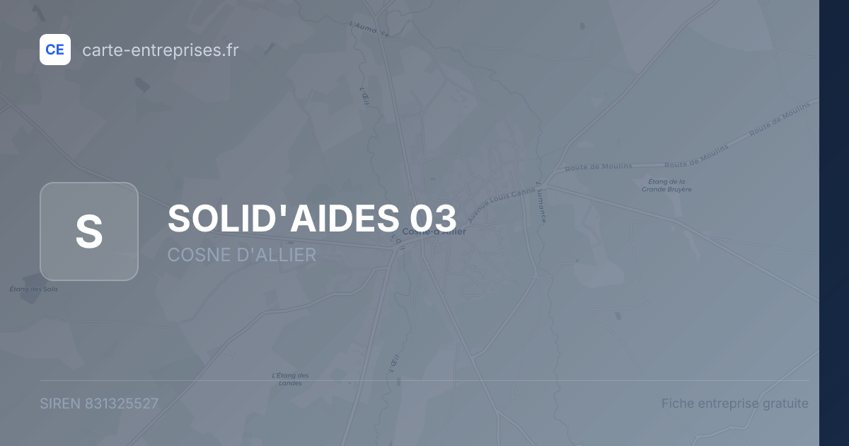 SOLID'AIDES 03 — 831325527 — fiche entreprise