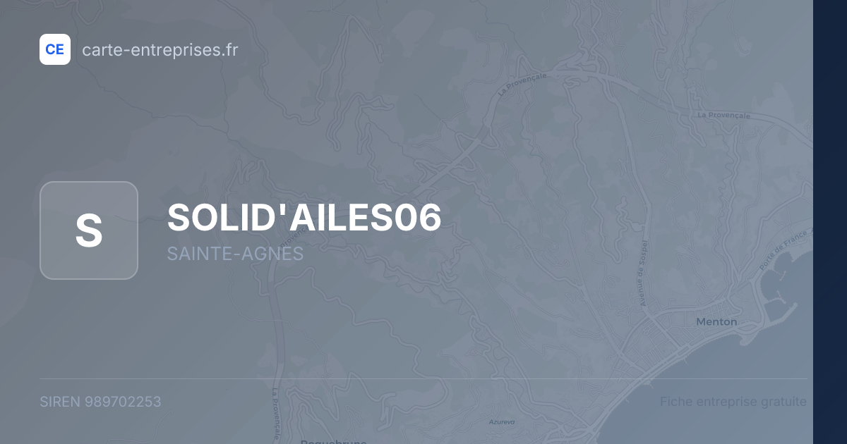SOLID'AILES06 — 989702253 — fiche entreprise