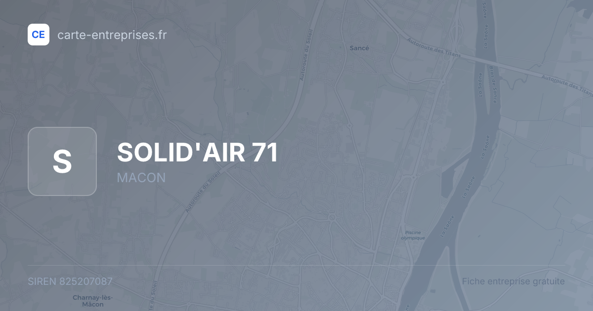 SOLID'AIR 71 — 825207087 — fiche entreprise
