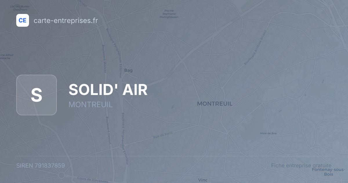 SOLID' AIR — 791837859 — fiche entreprise