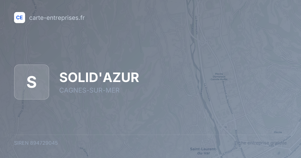 SOLID'AZUR — 894729045 — fiche entreprise