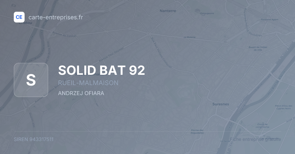 SOLID BAT 92 — 943317511 — fiche entreprise