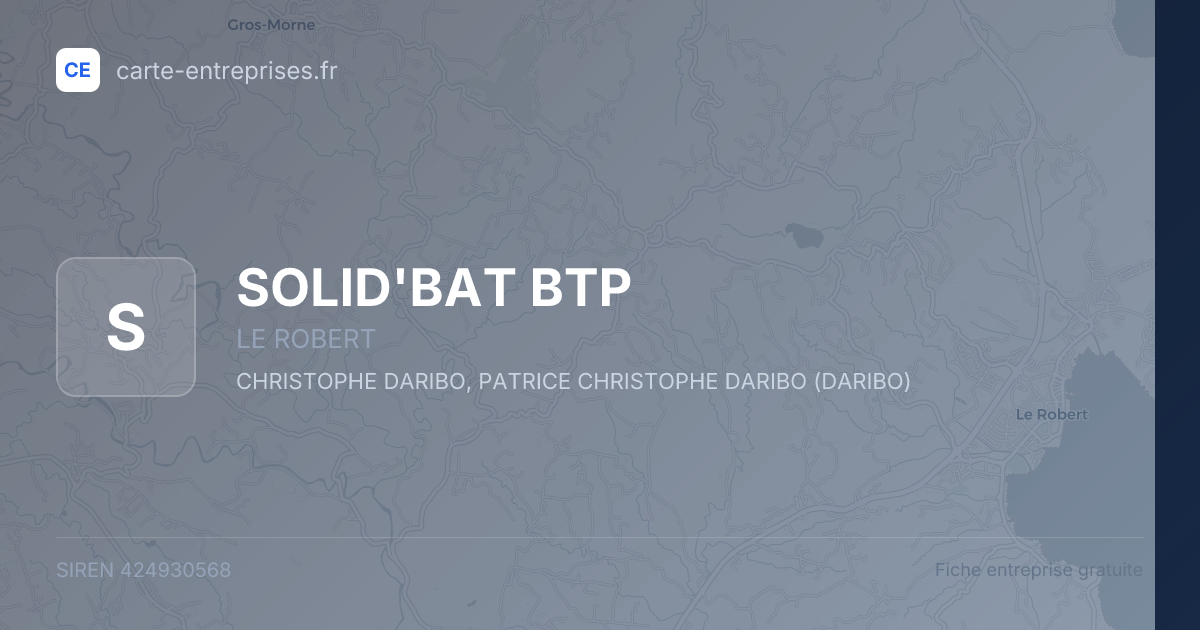 SOLID'BAT BTP — 424930568 — fiche entreprise