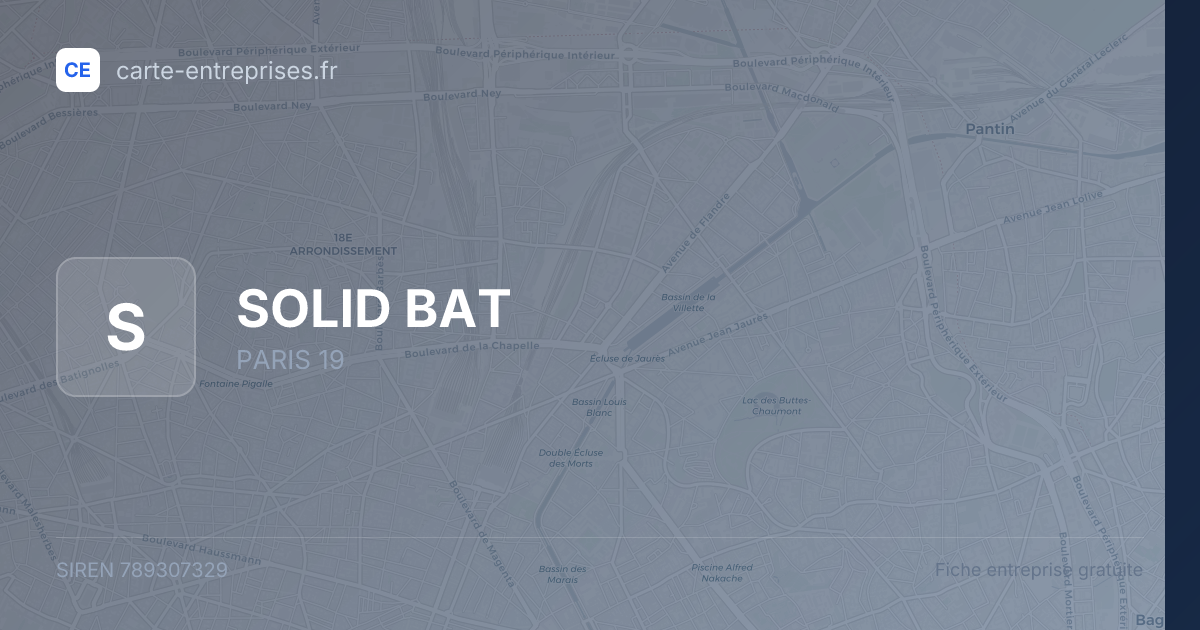 SOLID BAT — 789307329 — fiche entreprise