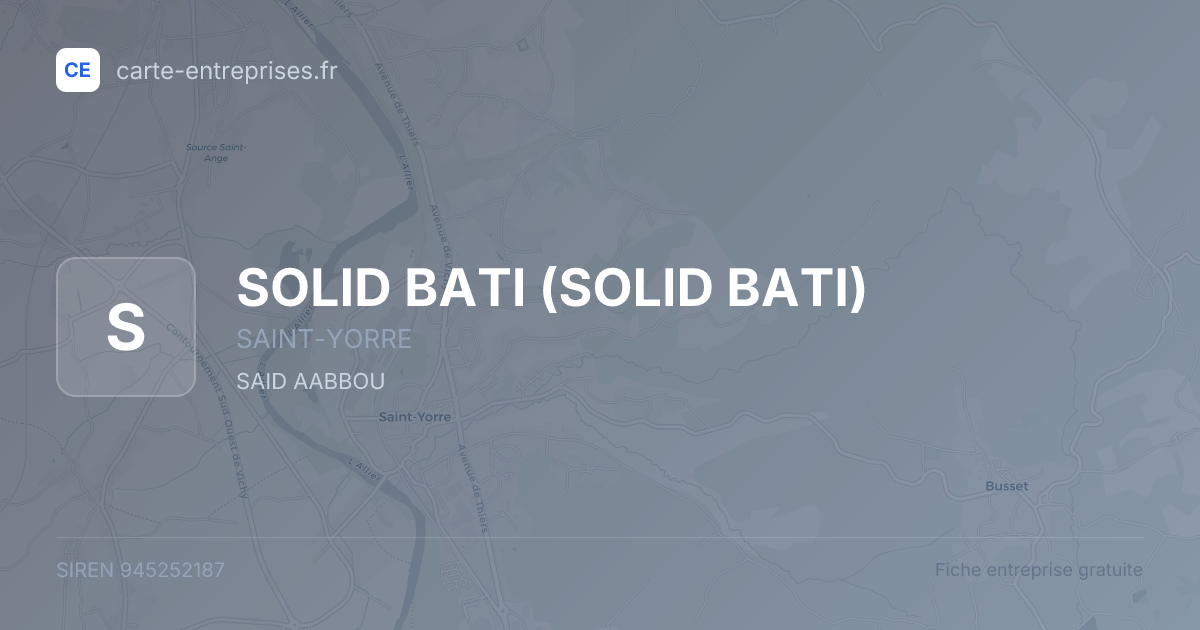 SOLID BATI — 945252187 — fiche entreprise