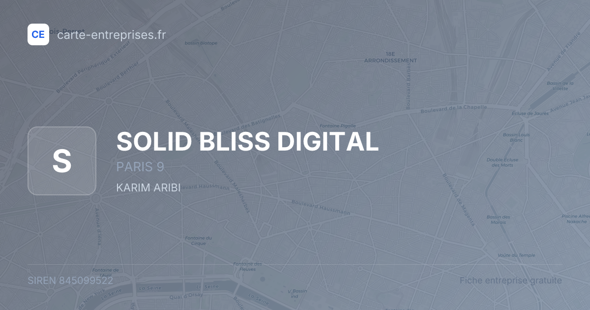 SOLID BLISS DIGITAL — 845099522 — fiche entreprise