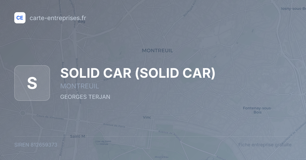 SOLID CAR — 812659373 — fiche entreprise