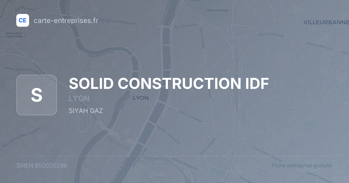 SOLID CONSTRUCTION IDF — 850020298 — fiche entreprise