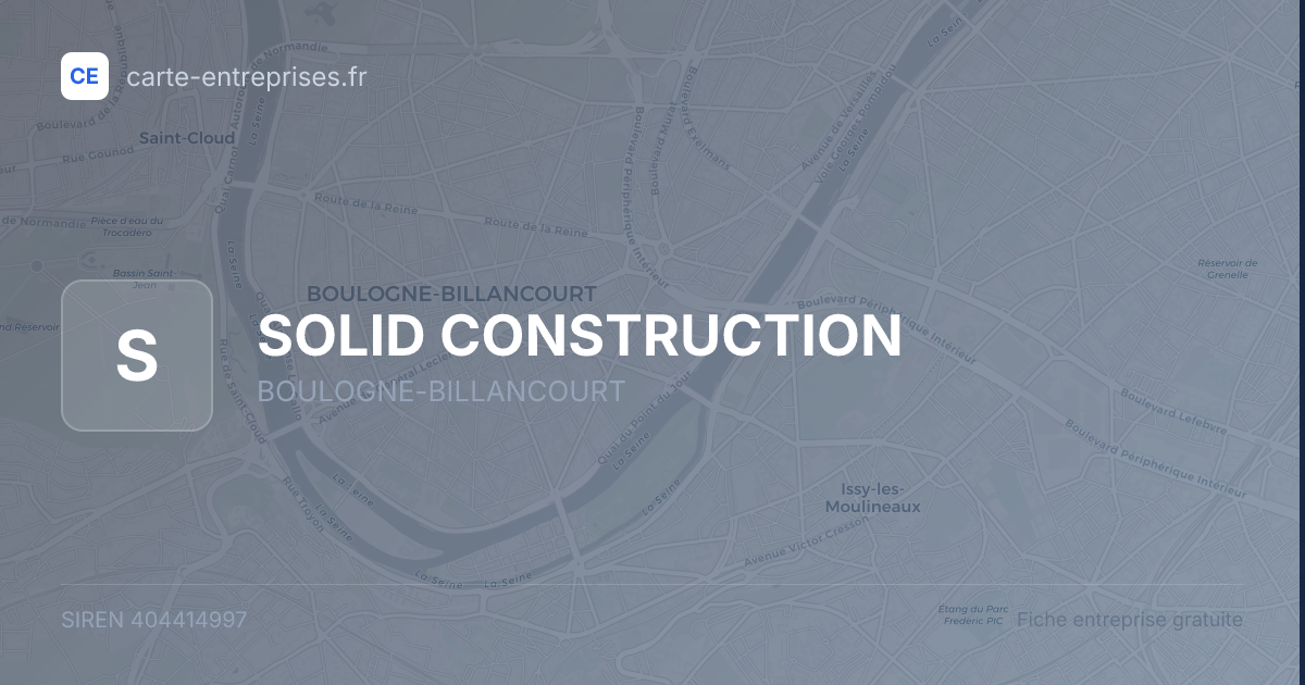 SOLID CONSTRUCTION — 404414997 — fiche entreprise