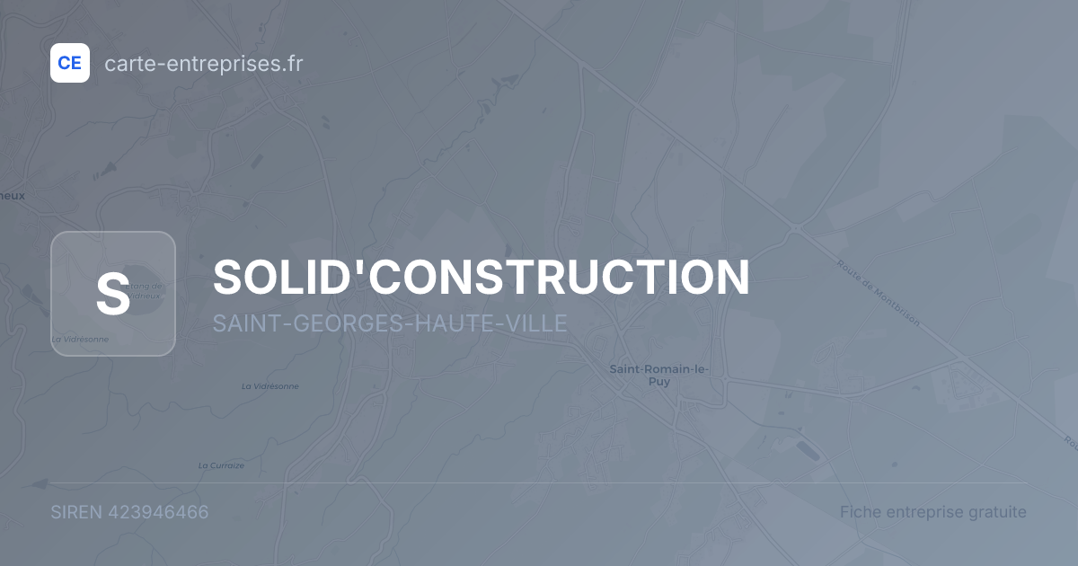 SOLID'CONSTRUCTION — 423946466 — fiche entreprise