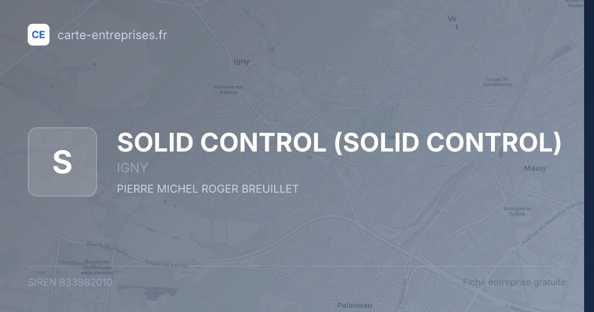 SOLID CONTROL — 833982010 — fiche entreprise