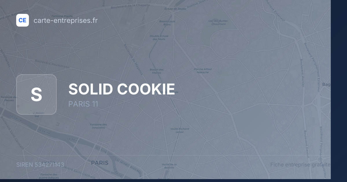 SOLID COOKIE — 534271143 — fiche entreprise